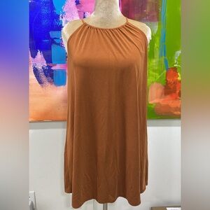 Rust light weight halter top dress